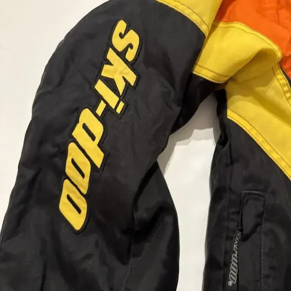 Vtg skidoo jacket Youth size 16 Racing Team Orange Black Bombardier Snowmobile - Picture 4 of 16